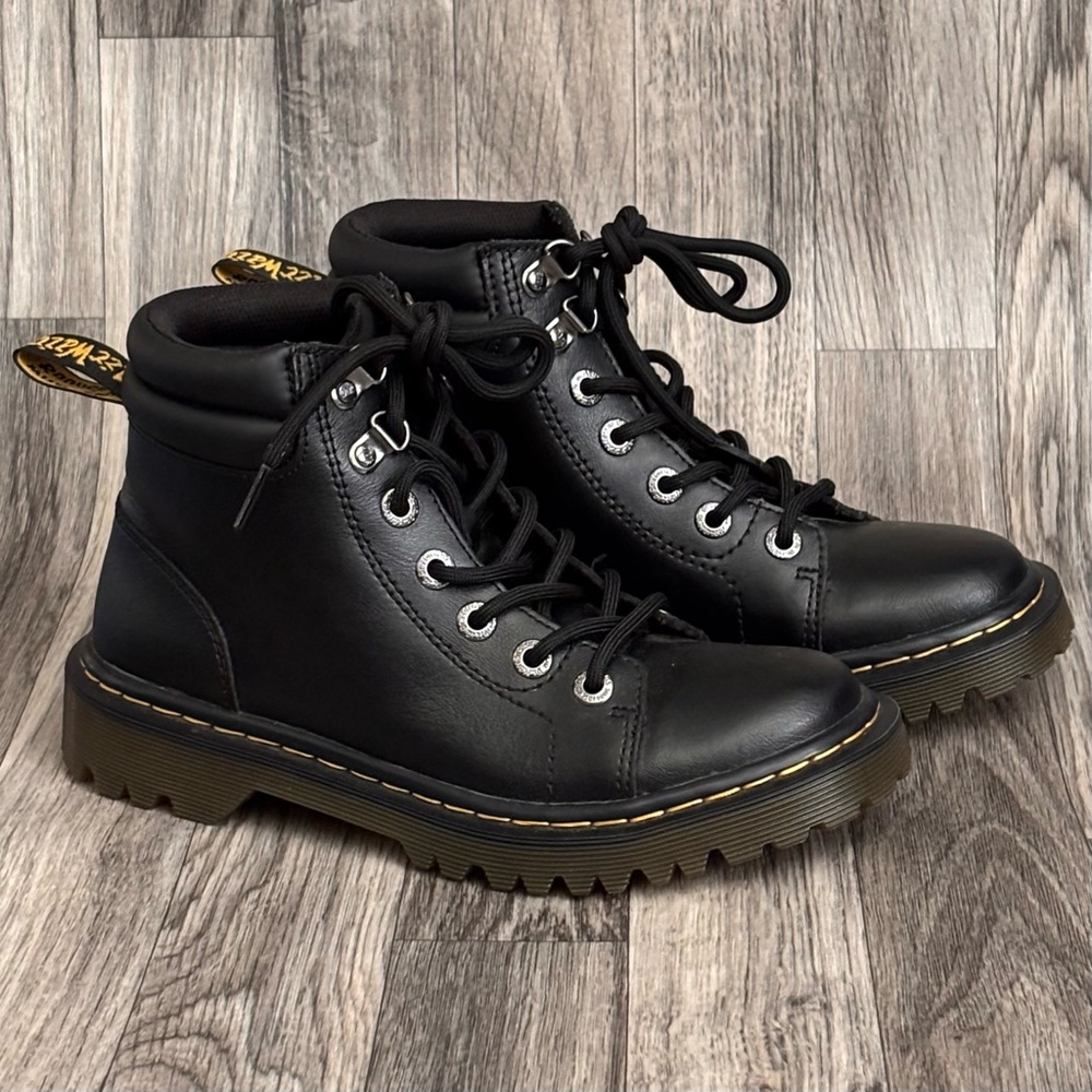 Dr. Martens Black Lace-Up Ankle Faora Combat Boots Size 6
